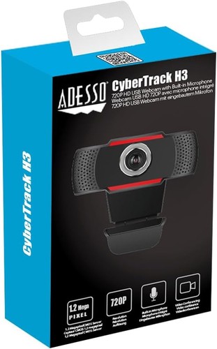 Adesso CyberTrack H3, 720p HD Webcam, built in microphone, USB Webcam, Plug and - 第 2/10 張圖片