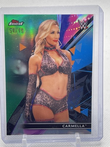 WWE TOPPS 2021 mejor refractor verde carmella #/99 - Imagen 1 de 2