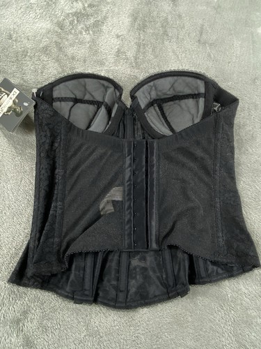 Sujetador Bustier Figura Completa Dominique Corsé Mujer Negro Encaje Longline #7749 32A - Imagen 4 de 8