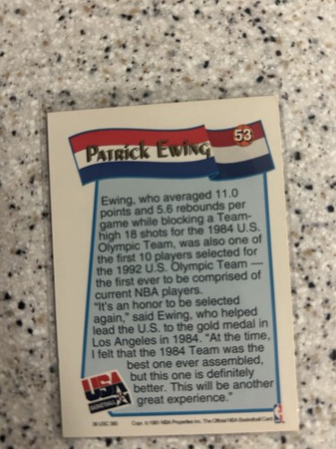 1991 Hoops McDonald's Patrick Ewing #53 USA Basketball Card - Picture 2 of 2
