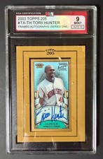 2003 Topps 205 #TA-TB Torii Hunter Signed Baseball Card KSA 9 MINT Twins MLB
