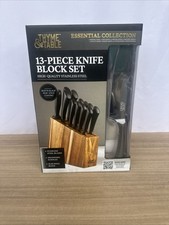#2814 Thyme&Table Knife Set, 13-Piece Kitchen Slim Block Stainless Steel Knife