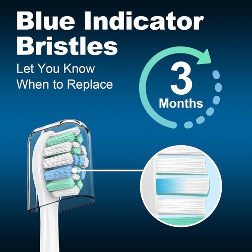 10er Pack Ersatzbürstenköpfe passend für Philips Sonicare Snap-On Zahnbürste - Bild 7 von 12