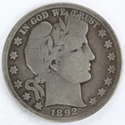 Cleaned VG 1892 S Barber Half Dollar