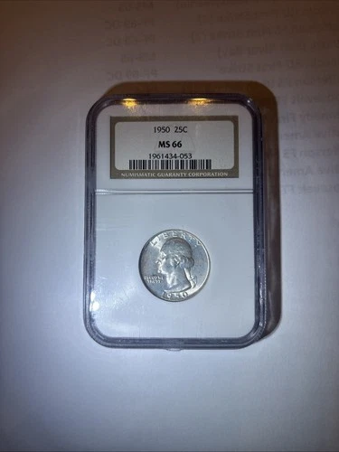 1950 Washington Quarter Coin MS66 NGC