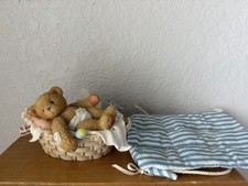 Cherished Teddies Billie Bear Figurine Resin LE Priscilla Hillman 2000 Basket
