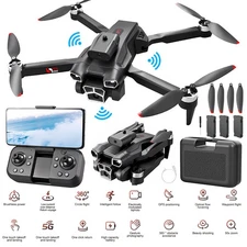 RC Drone 8K HD Brushless Dual Camera WiFi FPV Foldable Quadcopter + 3 Battery US