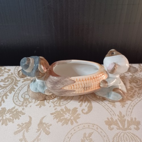 Vintage Holland Floral Pilgrim Mäuse mit Mais Übertopf handbemalt Keramik - Bild 5 von 7