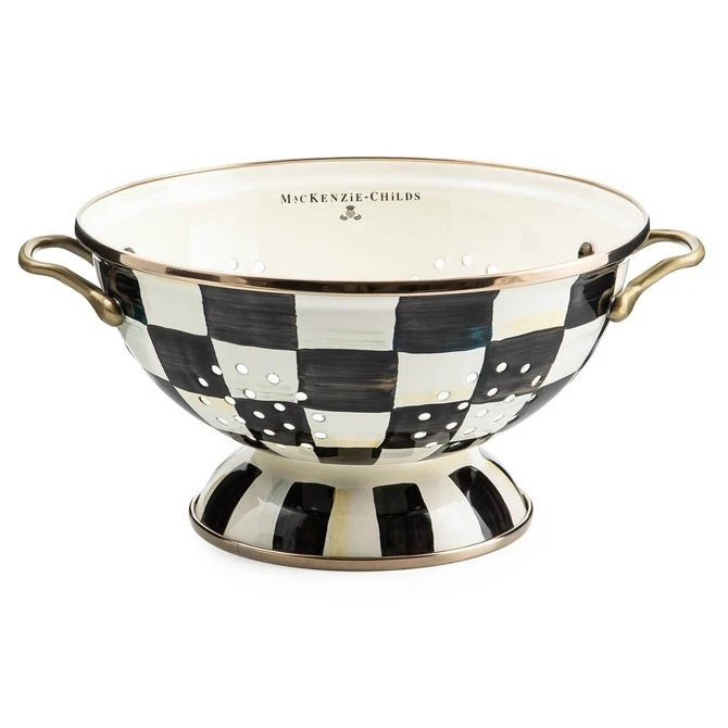 MacKENZIE CHILDS COURTLY CHECK LARGE COLANDER BNIB