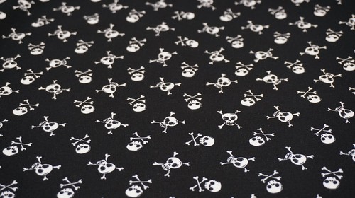 Cotton jersey skulls maritime black 150cm sewing jersey children's fabric skulls