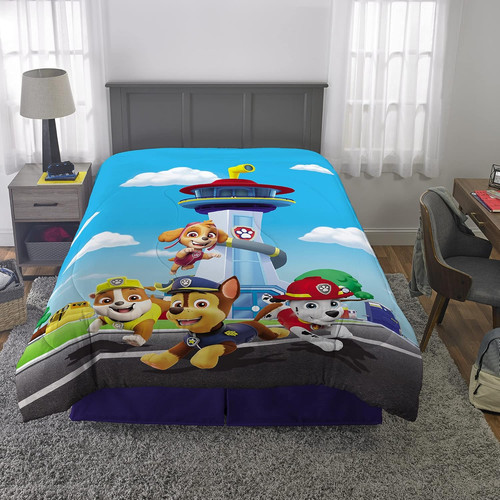 Franco Kids Bedding Super Soft Microfiber Reversible Comforter, Twin/Full, Paw P - Foto 6 di 7