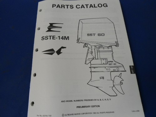 1990, SSTE-14M OMC Evinrude Johnson Parts Catalog - Picture 1 of 2