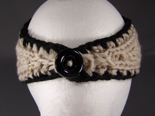 Caqui Negro Suave Flor Oreja Calentador Manguito Tejido Cabeza Envoltura Sombrero Esquí Diadema Crochet - Imagen 4 de 6