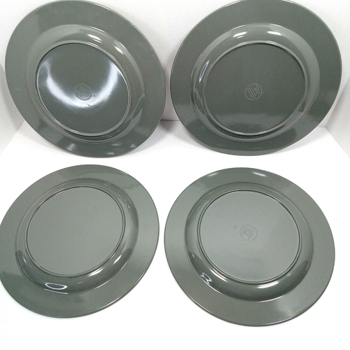 Williams Sonoma 4 Melamine Gray Dinner Plates White Chain Link Pattern - Picture 2 of 10