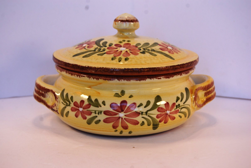 Terre Antiche Italy Covered Casserole Dish Stoneware Pottery 6" Lip Hand Painted - Picture 4 of 8