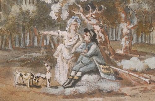 "By Lake", German Rococo Gouache, Middle of 18th Century - Picture 3 of 5