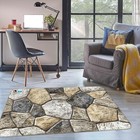 3D Grey Stone Graphic NA12817 Game Rug Mat Elegant Photo Carpet Mat Fay