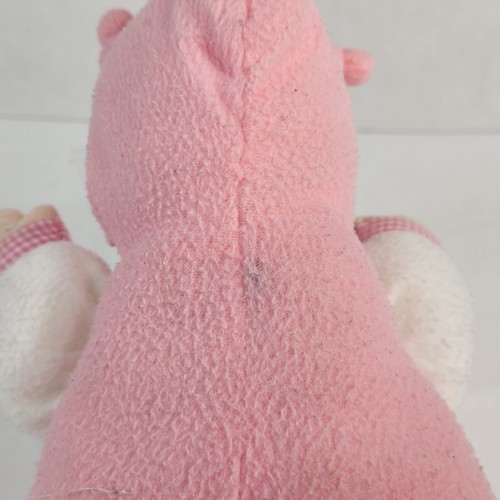Goldberger Pink White Gingham Cuddlekins Doll Rattle Blue Eyes Puppy Vinyl Face - Picture 3 of 11