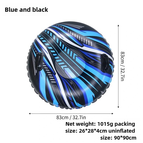 Inflatable Snow Sled Ski Ring Thick Snow Winter Snow Tube with Handle Ski Tyre - Picture 23 of 24
