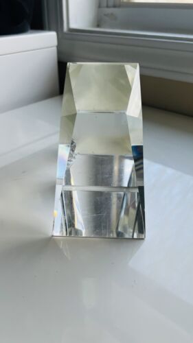 1 Pair Crystal glass bookend holders 5”x3” FREE BOOK GIFT! - Picture 3 of 6