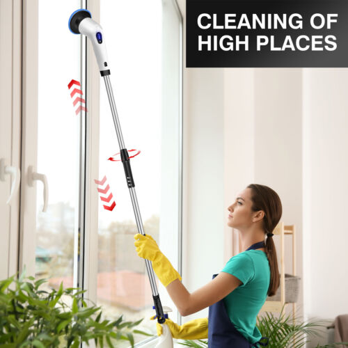 9 Heads Electric Spin Scrubber Cordless Bath Tub Power Scrubber Cleaning Brush - Picture 4 of 27