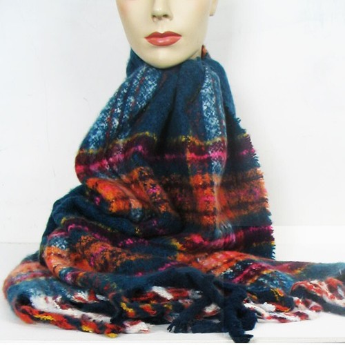 "Nueva sin etiquetas bufanda Renee's NYC XL ancho, cuadros, rectangular poliéster, súper suave, 22""x84" - Imagen 5 de 6