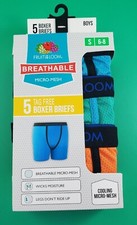 Fruit Of The Loom micro-mesh Boxer Briefs  Boys Small 6-8  5 pack
