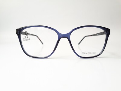 Stepper eyeglasses women blue black angular fullrim plastic STS-10098 F500 NEW