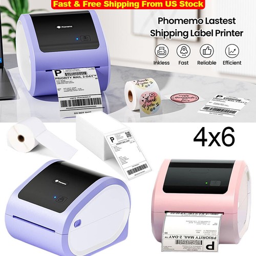 Phomemo Bluetooth Thermal Label Printer 4x6 Shipping Label Maker for Package Lot - Picture 2 of 16