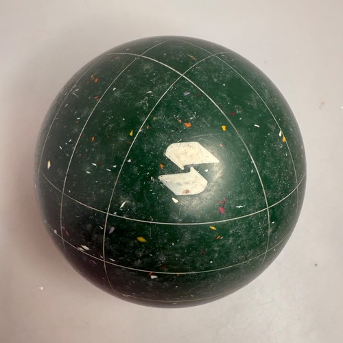 Vintage Sportcraft Bocce Ball verde ricambio 4" pollici 3 libbre, 3 once. Made In Italy - Foto 14 di 15