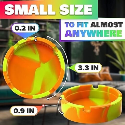 3Pcs Silicone Ashtrays for Cigarettes - Rubber Tray High Heat Silicone Ashtray - Bild 2 von 7
