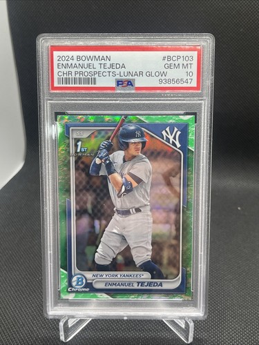 2024 Bowman Enmanuel Tejeda Lunar Glow  #BCP-103 New York Yankees Psa 10 - Picture 1 of 2