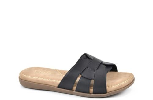 Cliffs By White Mountain Black Slide Sandal Size 9 New In Box - Picture 2 of 3