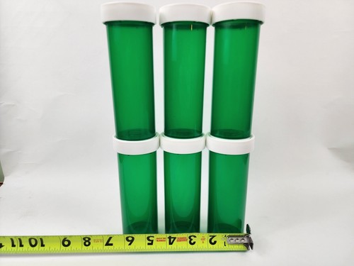 Lot of 6 Green Plastic Rx Pill Bottle 60 Dram for Crafts/Storage - Bild 4 von 9