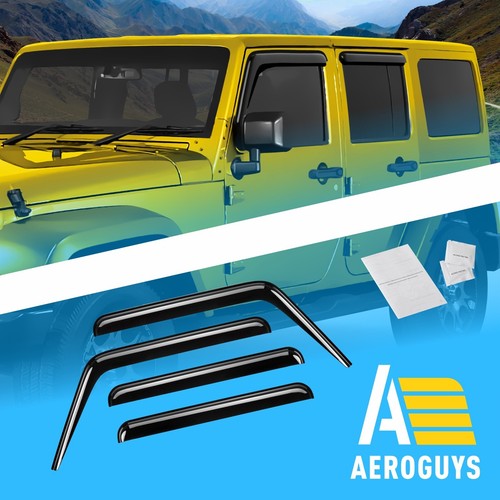 Rain Guards Vent Visors Shade for 2007-2018 Jeep Wrangler JK - Foto 9 di 9