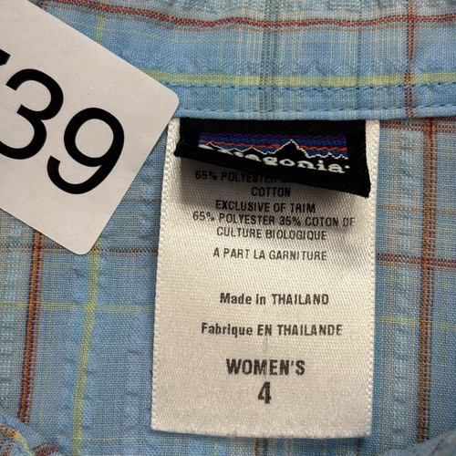 Patagonia Shirt Adult Size 4 Blue Button Up Puckerware Check Hiking Hawaiian Men - Picture 5 of 9