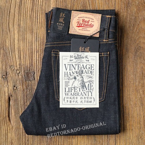 Red Tornado Herren Jeans Heavyweight 16OZ Raw Selvedge Denim Hose Slim Straight - Bild 6 von 16