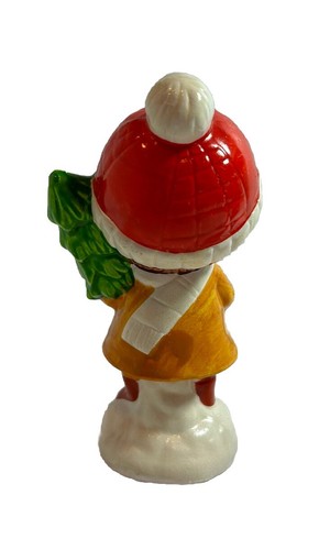 2 Vintage 1980's Christmas Boy & Girl Figures Paper Mache Japan, 5.5" Tall CUTE! - Bild 5 von 6