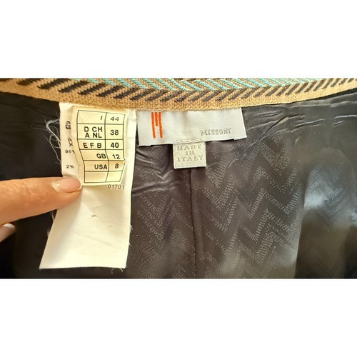 Vintage Women's Missoni Wool Knee-Length Pleated Skirt Black Retro Dressy Sz 8P - Picture 9 of 10