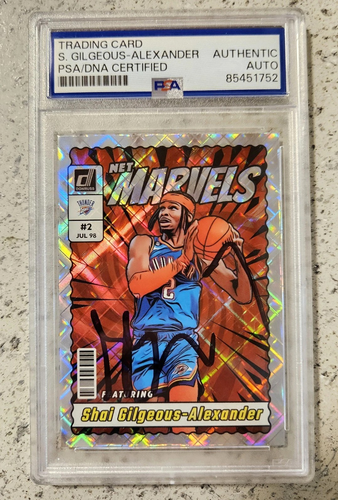 2023-24 Donruss Shai Gilgeous Alexander Signed Auto Net Marvels Diamond PSA DNA - 第 6/8 張圖片