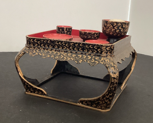 Muebles japoneses vintage para casa de muñecas de 12 piezas, platos, orientales - Imagen 5 de 12