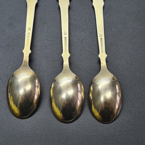 Danish Sterling Silver & Guilloche Enamel Spoons Set MEKA Denmark - Picture 14 of 21