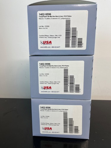 USA Scientific TempPlate 96-Well No-Skirt 0,2 ml PCR Platten 1402-9596 3 Boxen Neu im Karton - Bild 1 von 4
