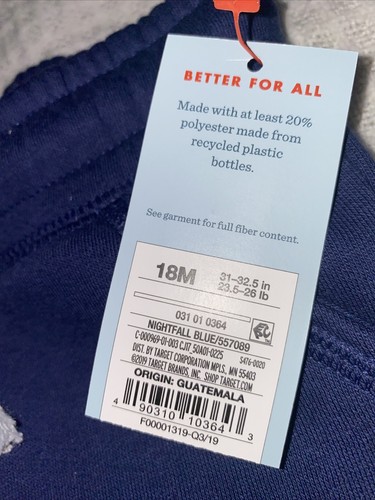 Girls Nightfall Blue Cat & Jack Jogger Pants 18 Months With Real Pockets Cozy - Picture 4 of 8