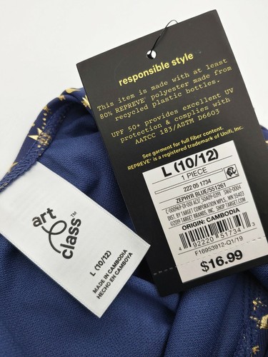 Art Class Girls Zephyr Blue Swim Suit - Picture 22 of 23