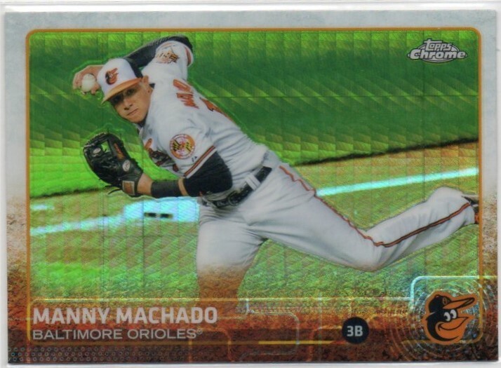 Manny Machado 2015 Topps Chrome Prism Refractor Card #42