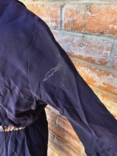 Vintage 1960s Handmade Navy Blue Floral Dress W/ Crop Jacket~ Fitted Dress~XS-S - Picture 9 of 23