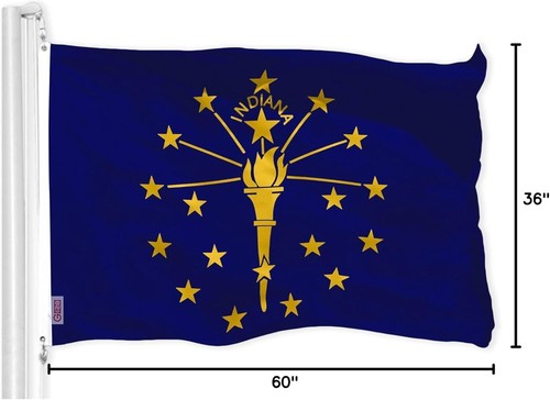 Indiana State Flag 3x5 Ft Polyester Indoor Outdoor Bright Colors Durable Grom... - Picture 9 of 9