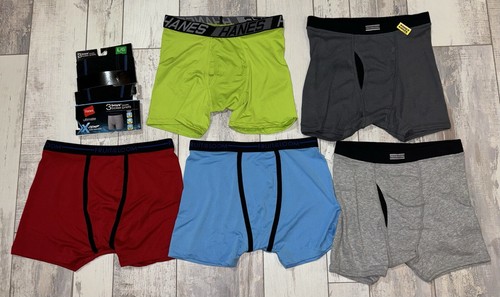 Hanes X-temp & Fruit of the Loom Breathable 6-pack Boxer Briefs size L 14-16 - Picture 1 of 15