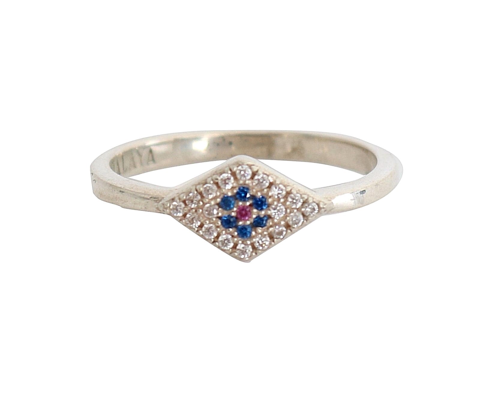 Кольцо Nialaya authentisch Damen klar blau rot CZ 925 Silber US8/EU58, цена 200 долларов США 
